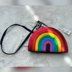 Betsey
Johnson Rainbow I Love Hue Crossbody Kitsch
Bag RARE NEW WITH TAG